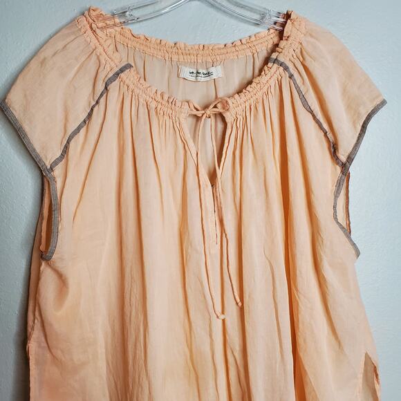 Free People We The Free Tie Front Peasant Top XS Lightweight Cottage Feminine - Picture 6 of 16